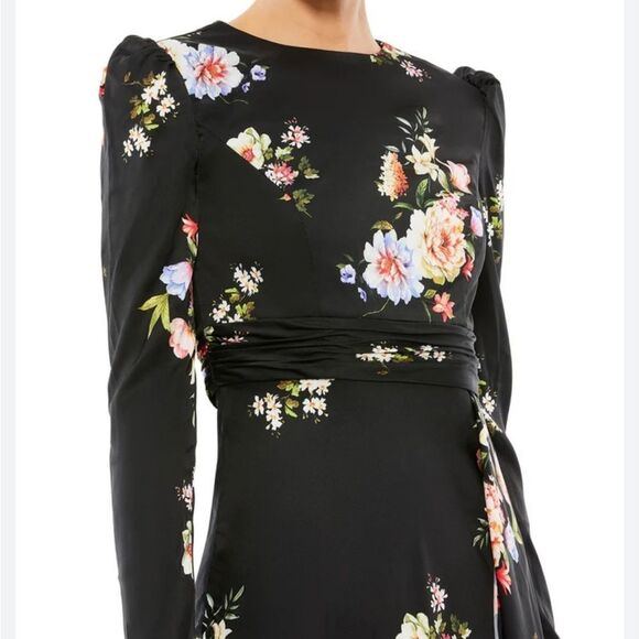 leena for Mac Duggal Faux Wrap Floral Gown Size 6 NWT - Picture 2 of 8